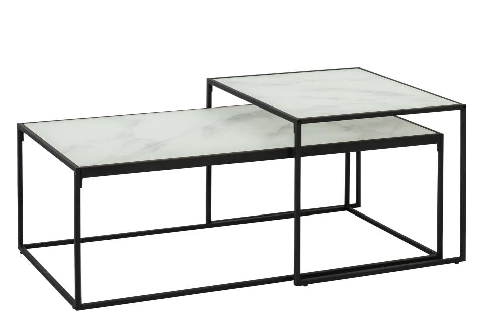 Kafijas galds Bolt 50x55x43 cm,  100x50x35 cm balts - N1 Home