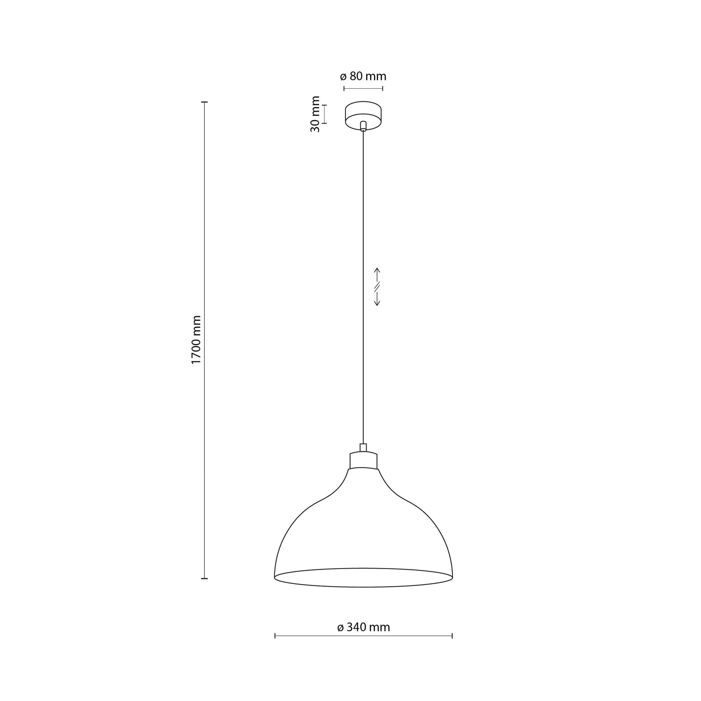Piekaramā lampa Cap 340 × 340 × 1700 mm ķieģelis - N1 Home