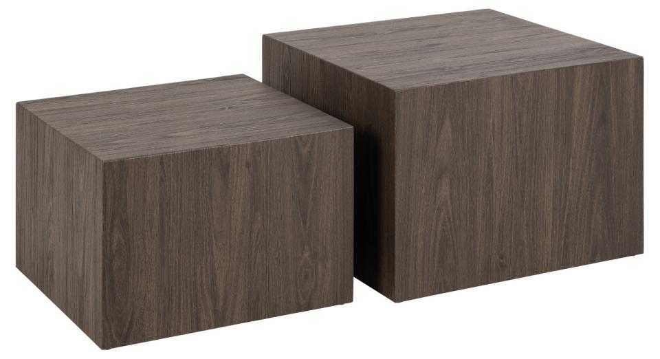 Kafijas galds Dia 58x58x40 cm; 50x50x33 cm pelēks kūpināts - N1 Home