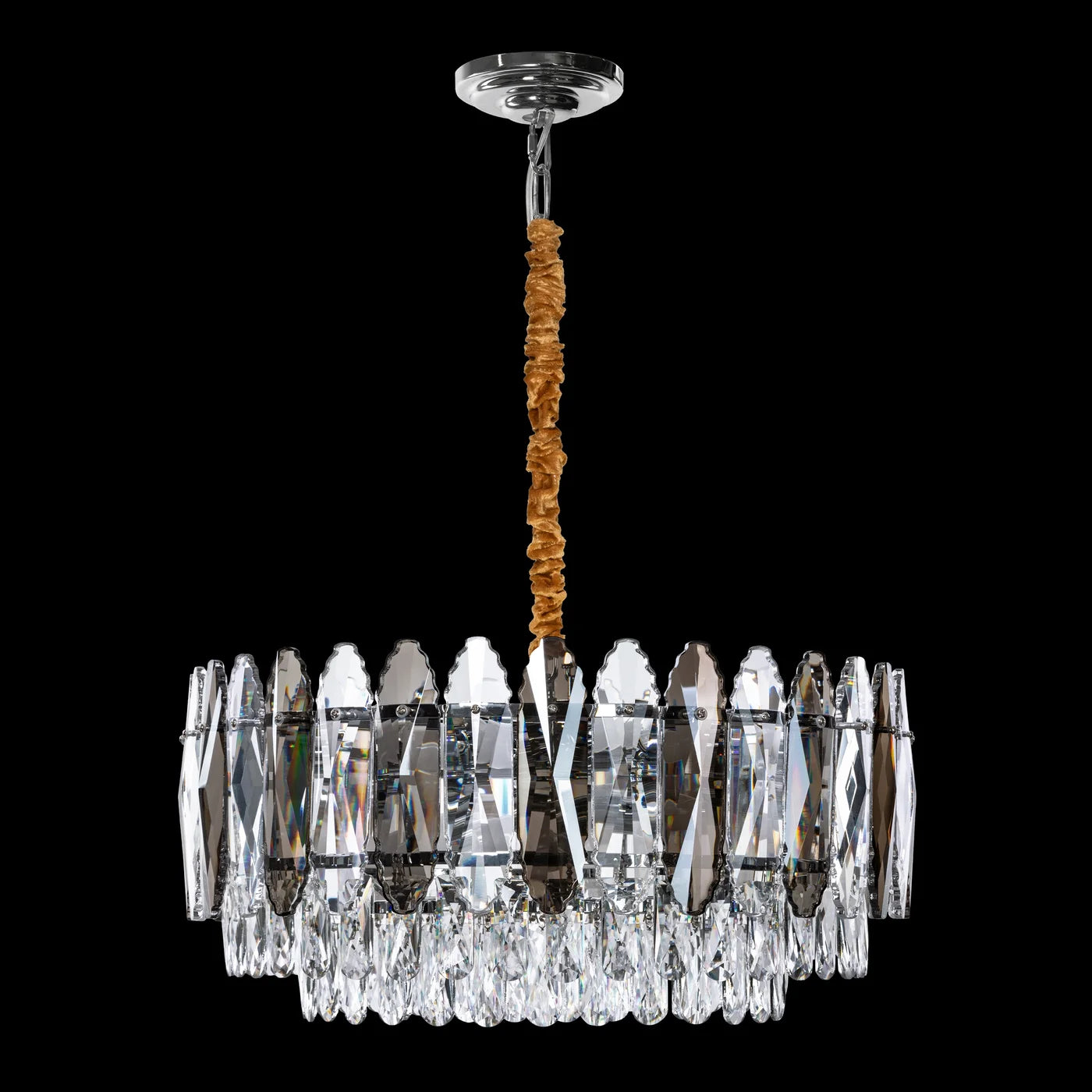 Lustra Nel ar piekārtiem kristāliem, regulējams augstums,60 x 150 cm, zelts - N1 Home