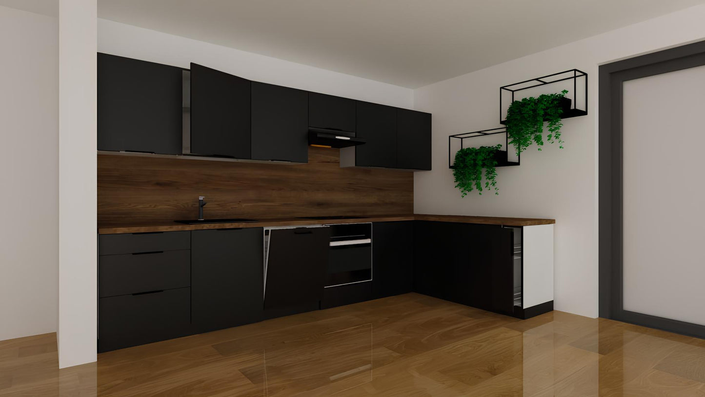 Virtuves zemāks skapis Aldo 100-60/44/60 cm melns - N1 Home