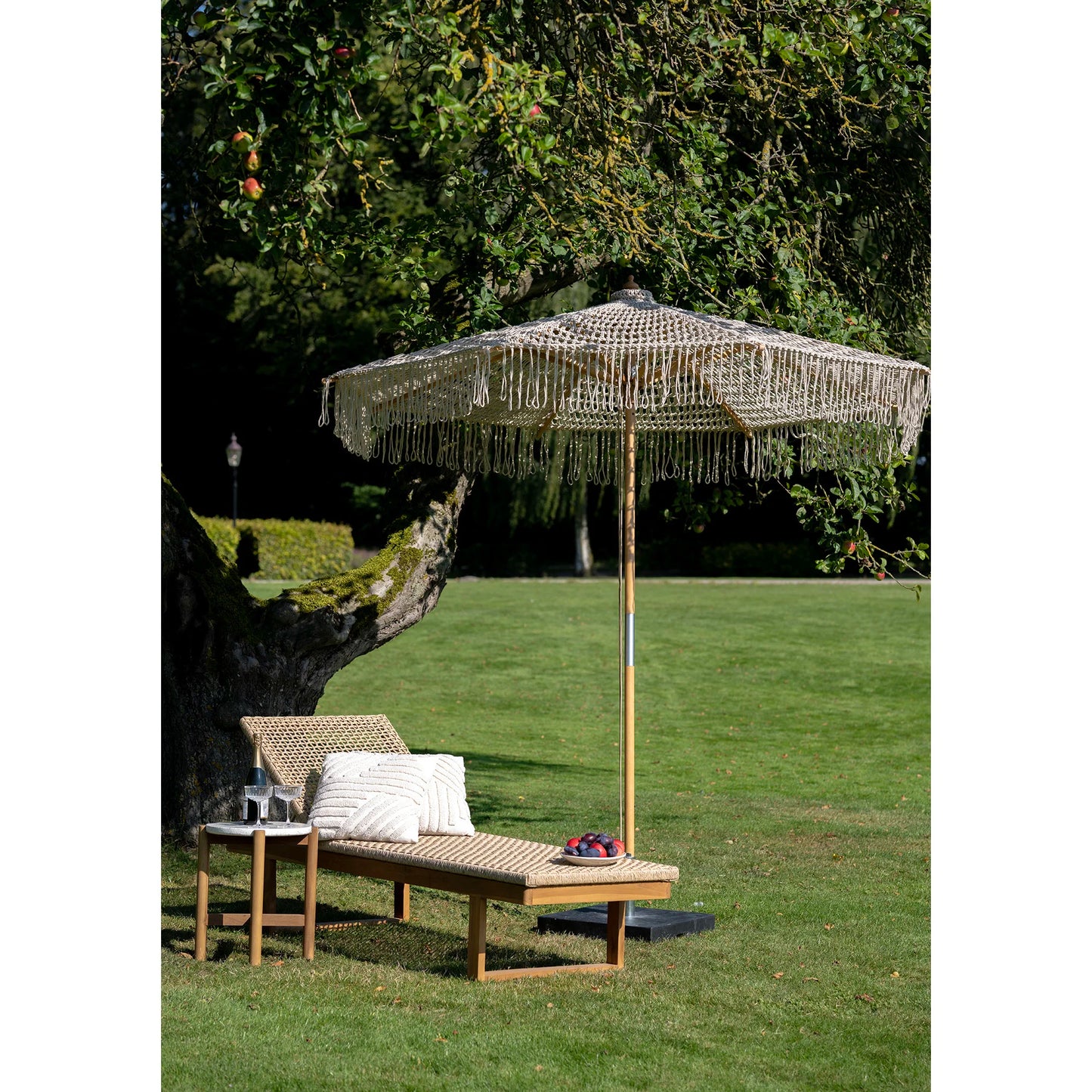 Sauļošanās krēsls Deriba 65/190/38 cm dabīgs