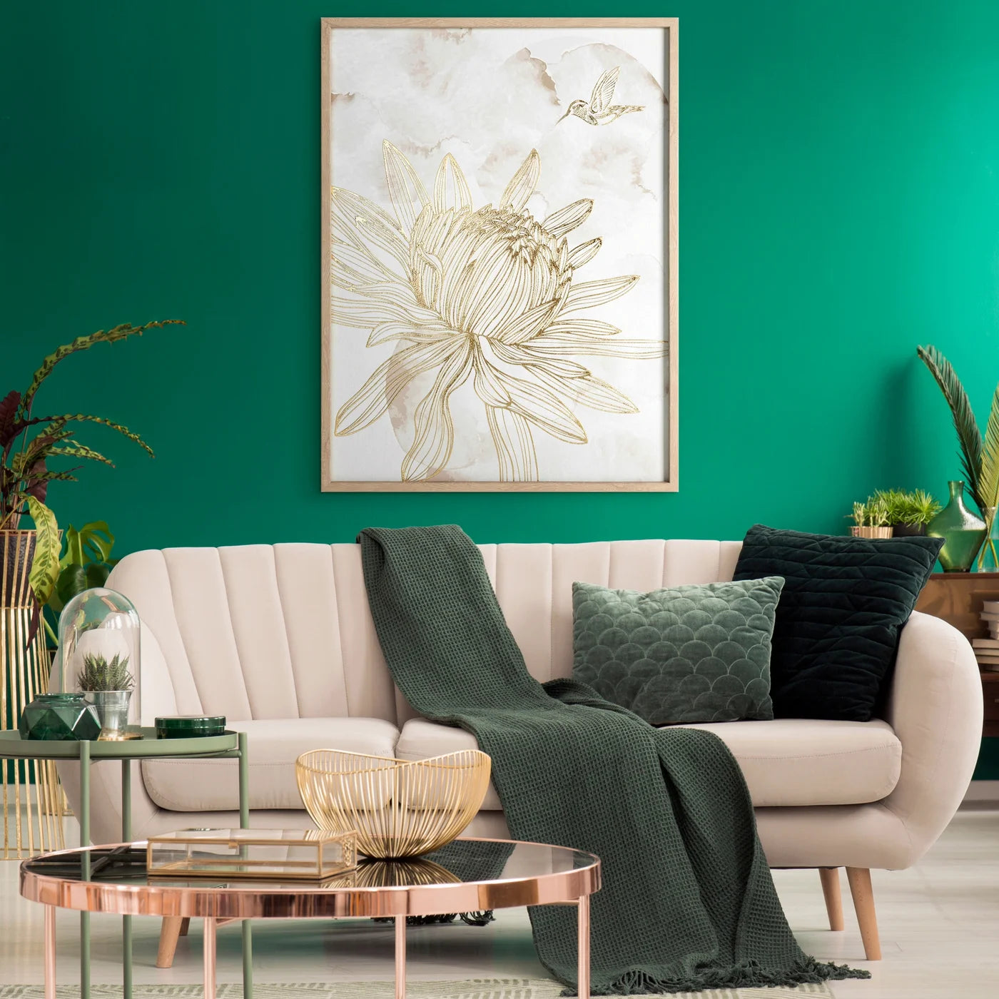 Glezna Asti 45/60 cm balts/zelts - N1 Home