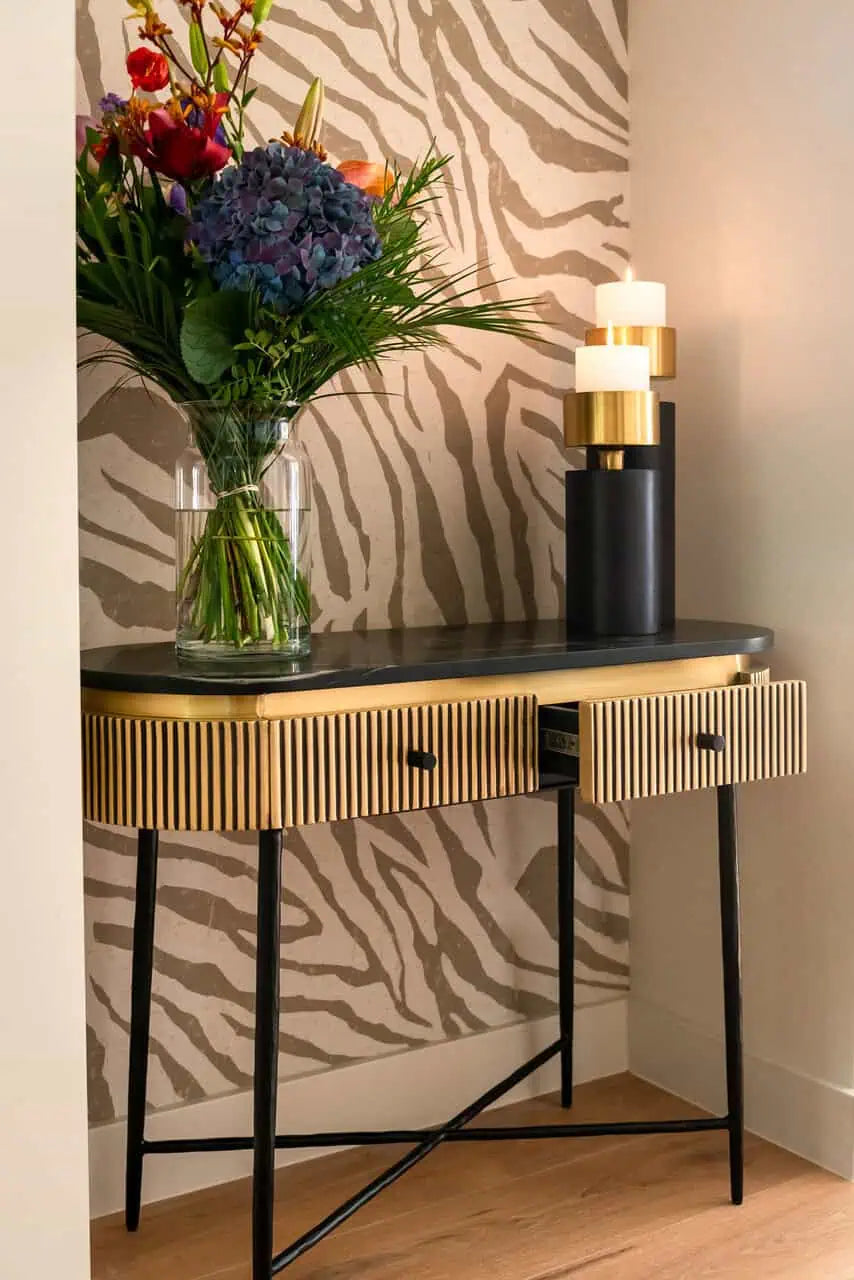 Console Ironville 2-drawers Richmond Interiors 76/100/40 cm zelts - N1 Home