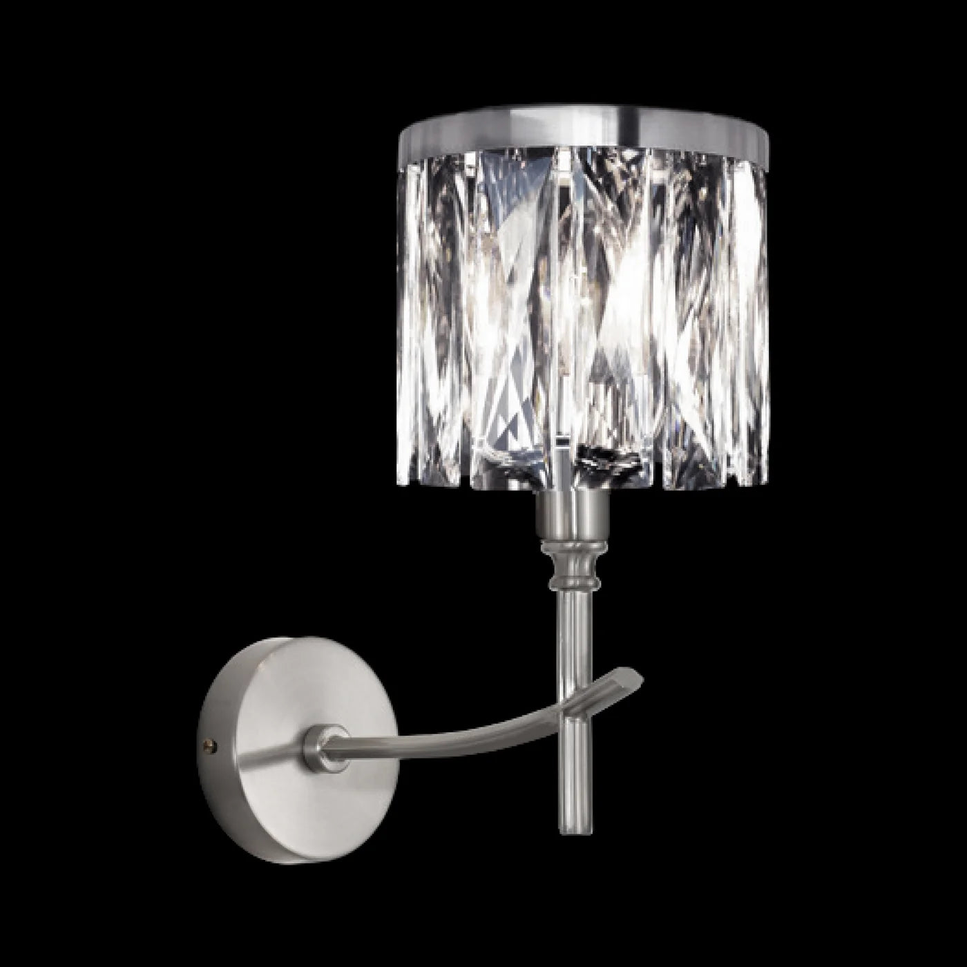 Sienas lampa Kink dekorēta ar kristāliem, 25 x 13 x 30 cm, sudrabs - N1 Home