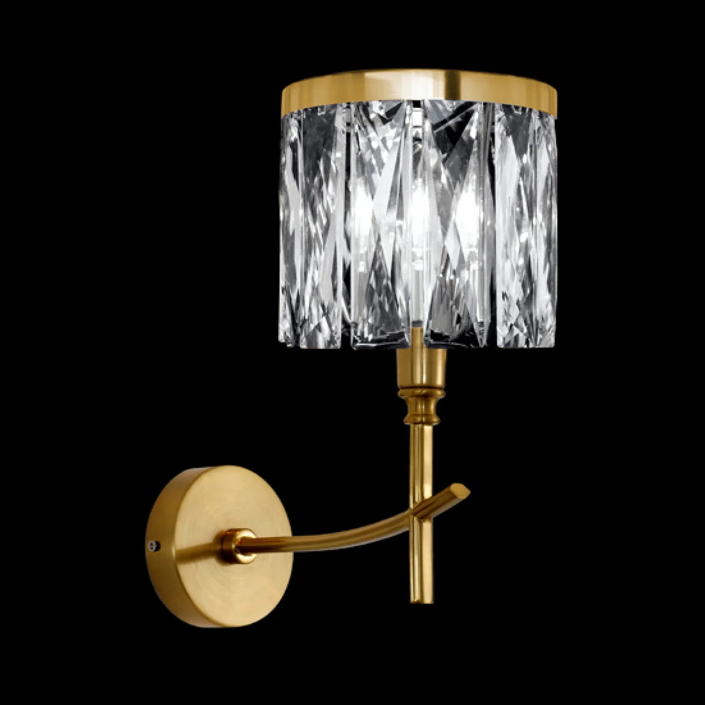 Sienas lampa Kink dekorēta ar kristāliem, 25 x 13 x 30 cm, zelts - N1 Home