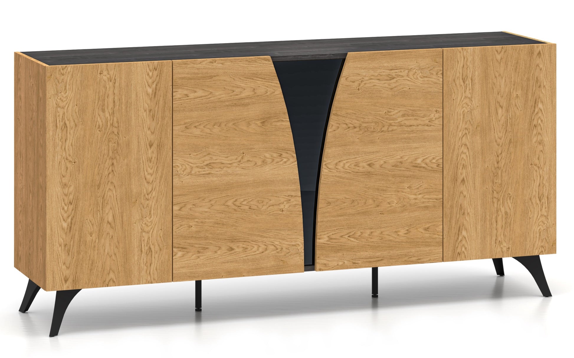 Kumode Toskana 169/82/38 cm ozols/melns - N1 Home