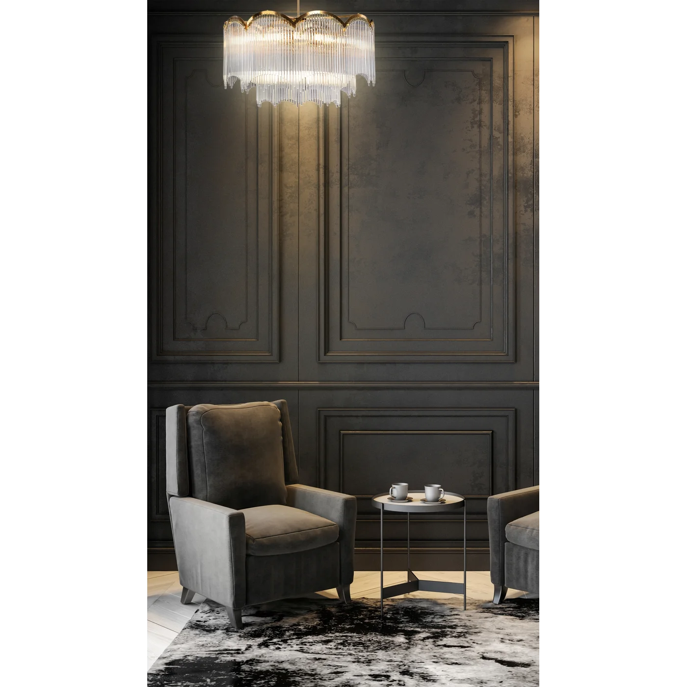 Lustra Salm  80 x 60 cm, balts/zelts - N1 Home