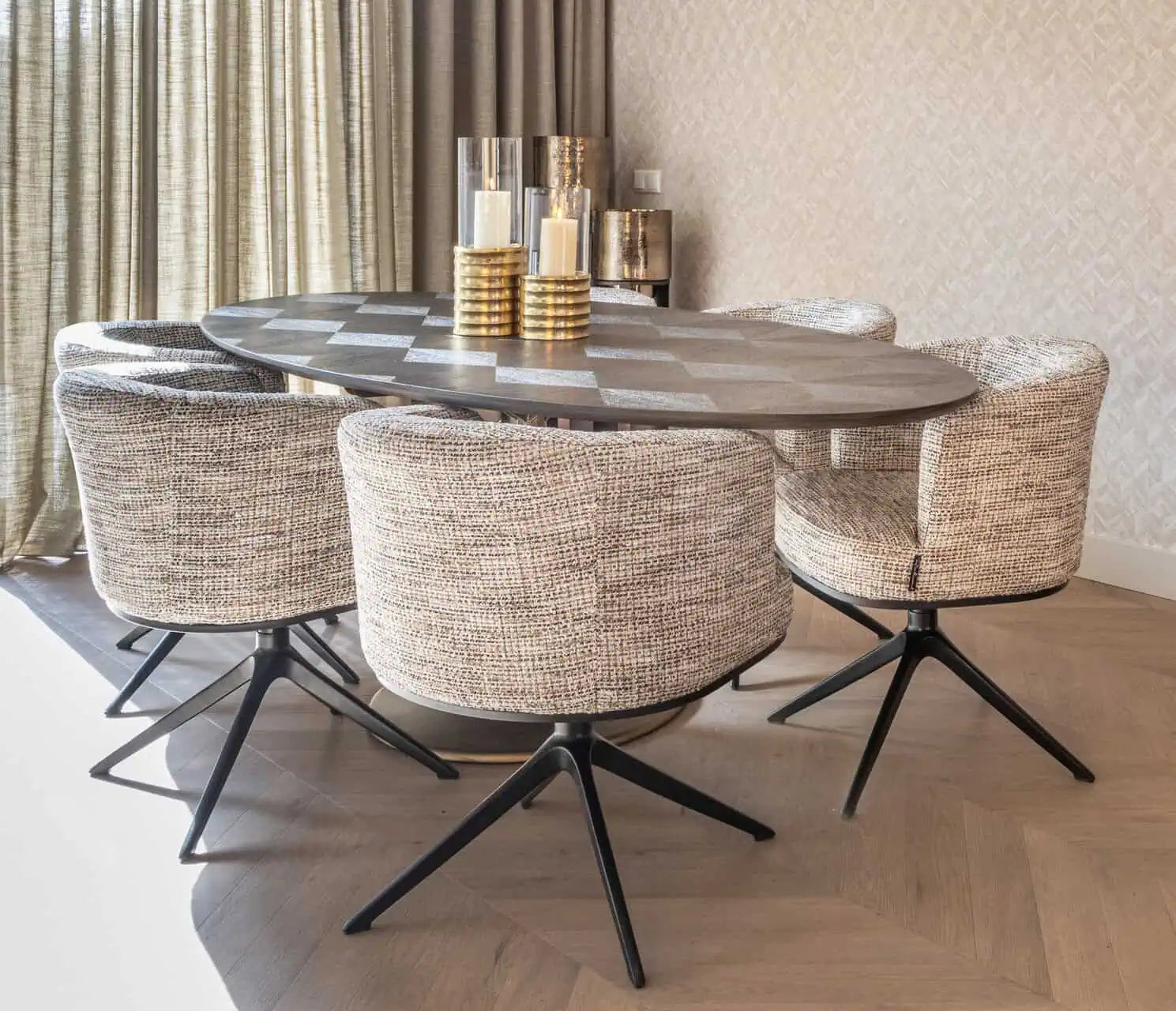 Svečturis Bodil gold small Richmond Interiors 30/13/13 cm zelts - N1 Home