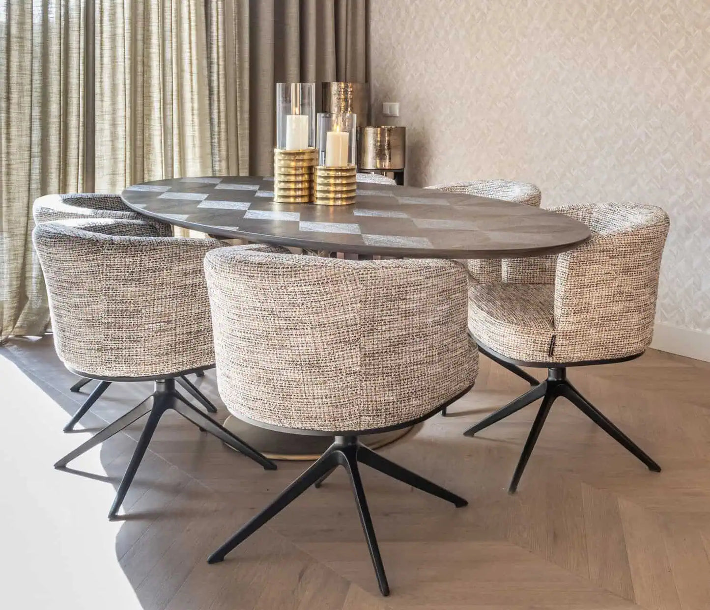 Svečturis Bodil gold large Richmond Interiors 40/13/13 cm zelts - N1 Home