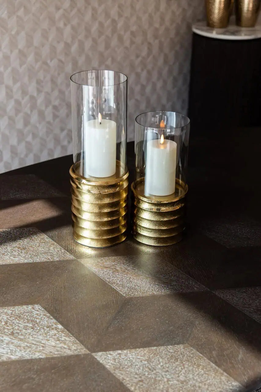 Svečturis Bodil gold small Richmond Interiors 30/13/13 cm zelts - N1 Home