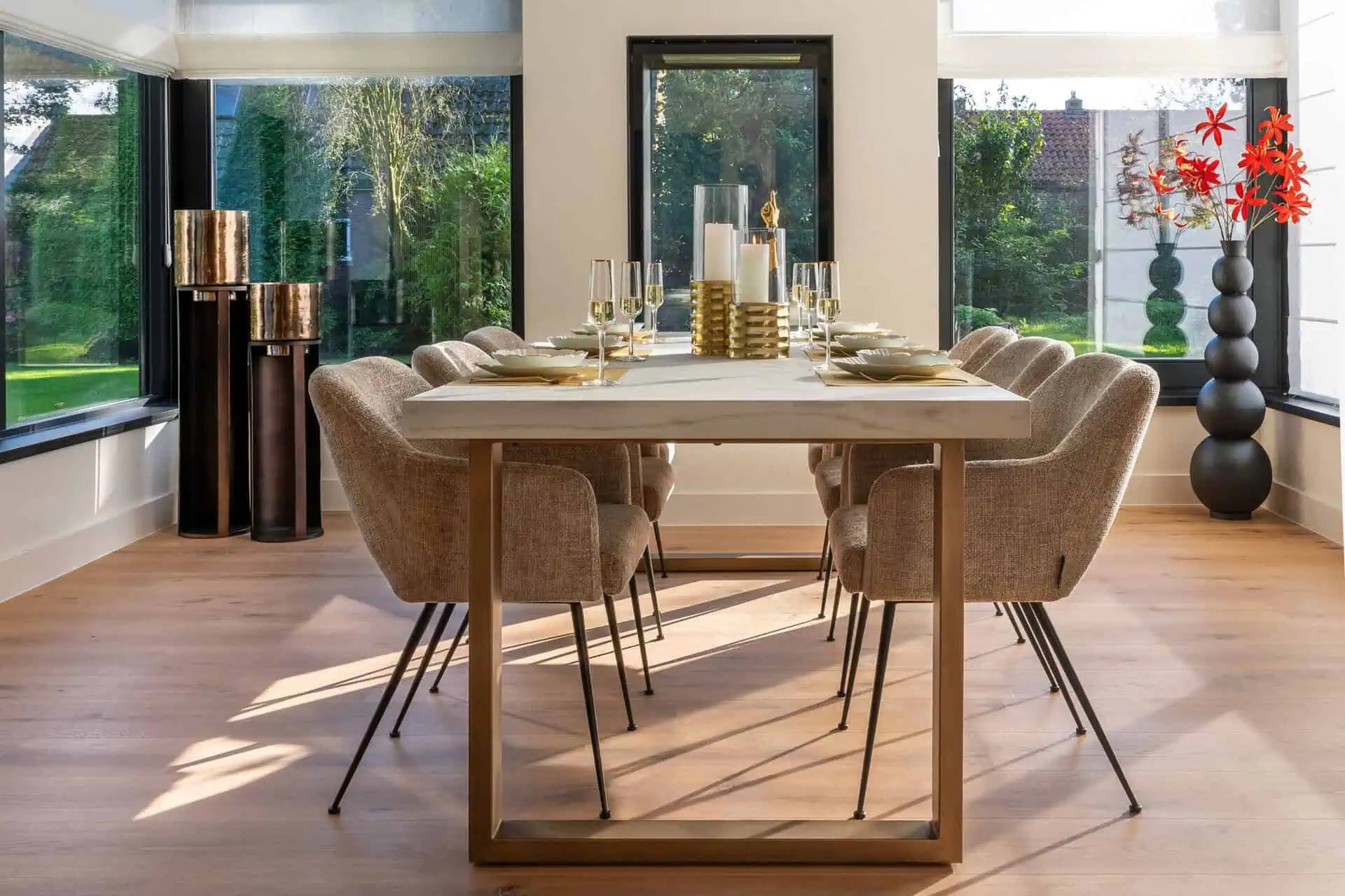 Svečturis Dane large Richmond Interiors 120/26,5/26,5 cm melns/zelts - N1 Home