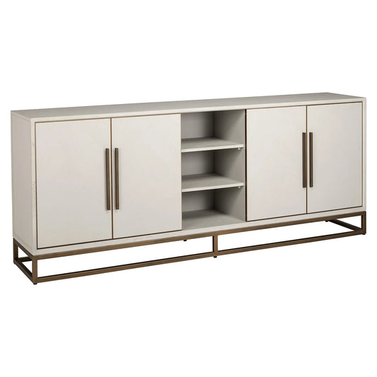 Kumode Whitebone misiņa 4 durvis  Richmond Interiors 91/225/47 cm Verona pelēks - N1 Home