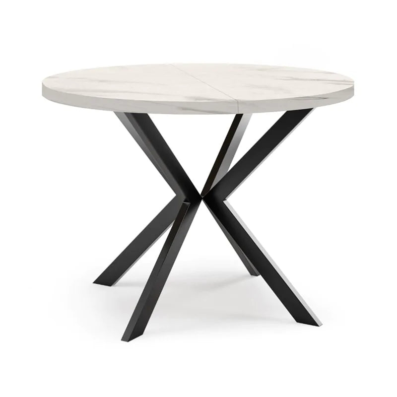 Galds Edd 90/166 cm balts marmors - N1 Home