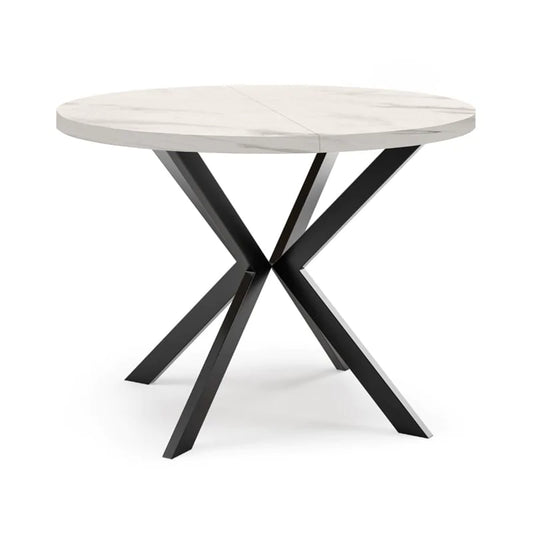 Galds Edd 90/166 cm balts marmors - N1 Home