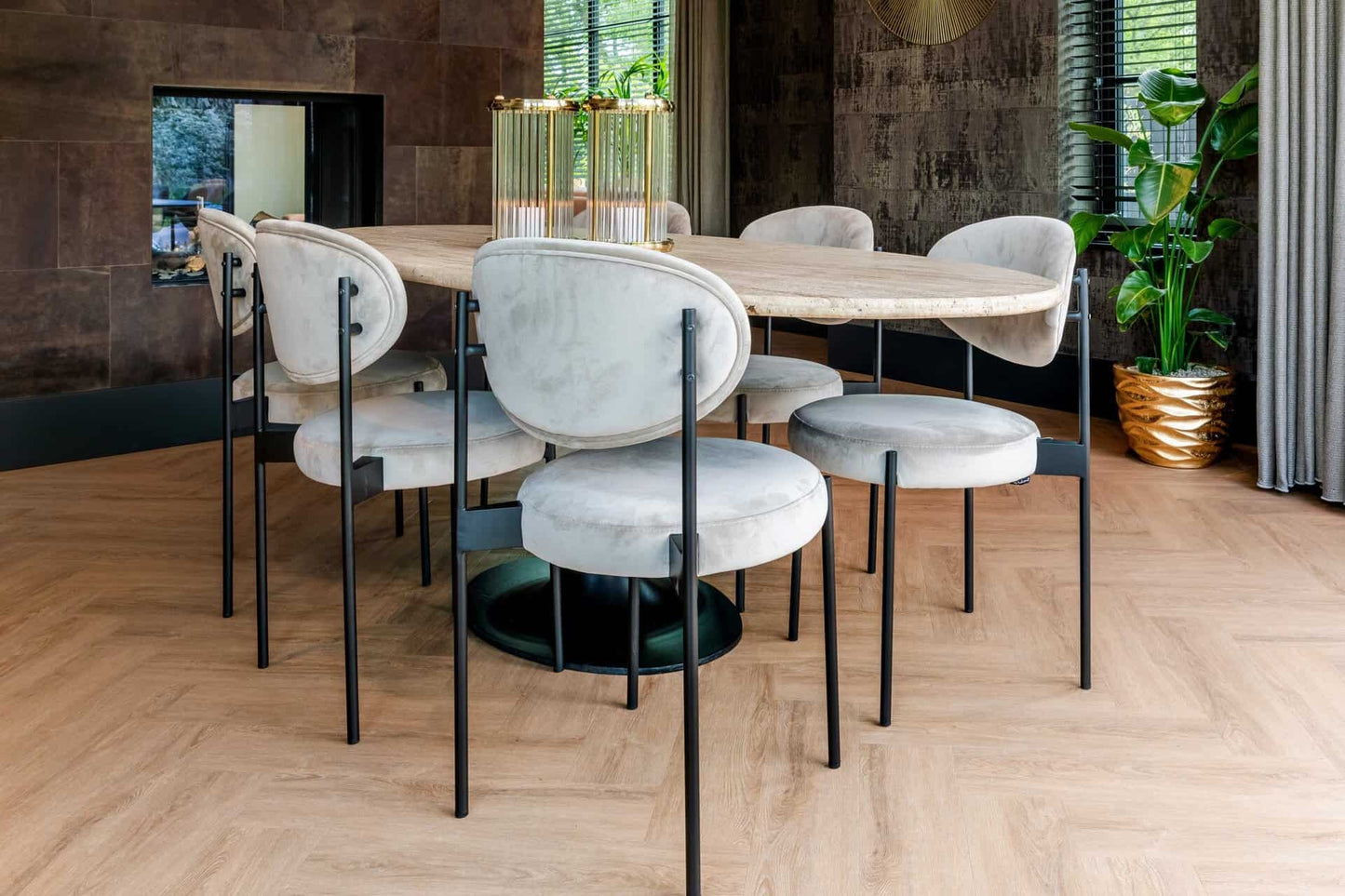 Galds Hampton Richmond Interiors 230/78/100 cm melns oval