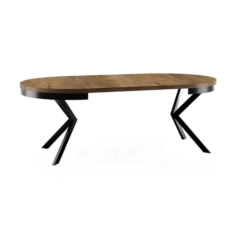 Galds Edd 90/166; 100/176; 120/196 cm Tumšais Lefkas ozols - N1 Home