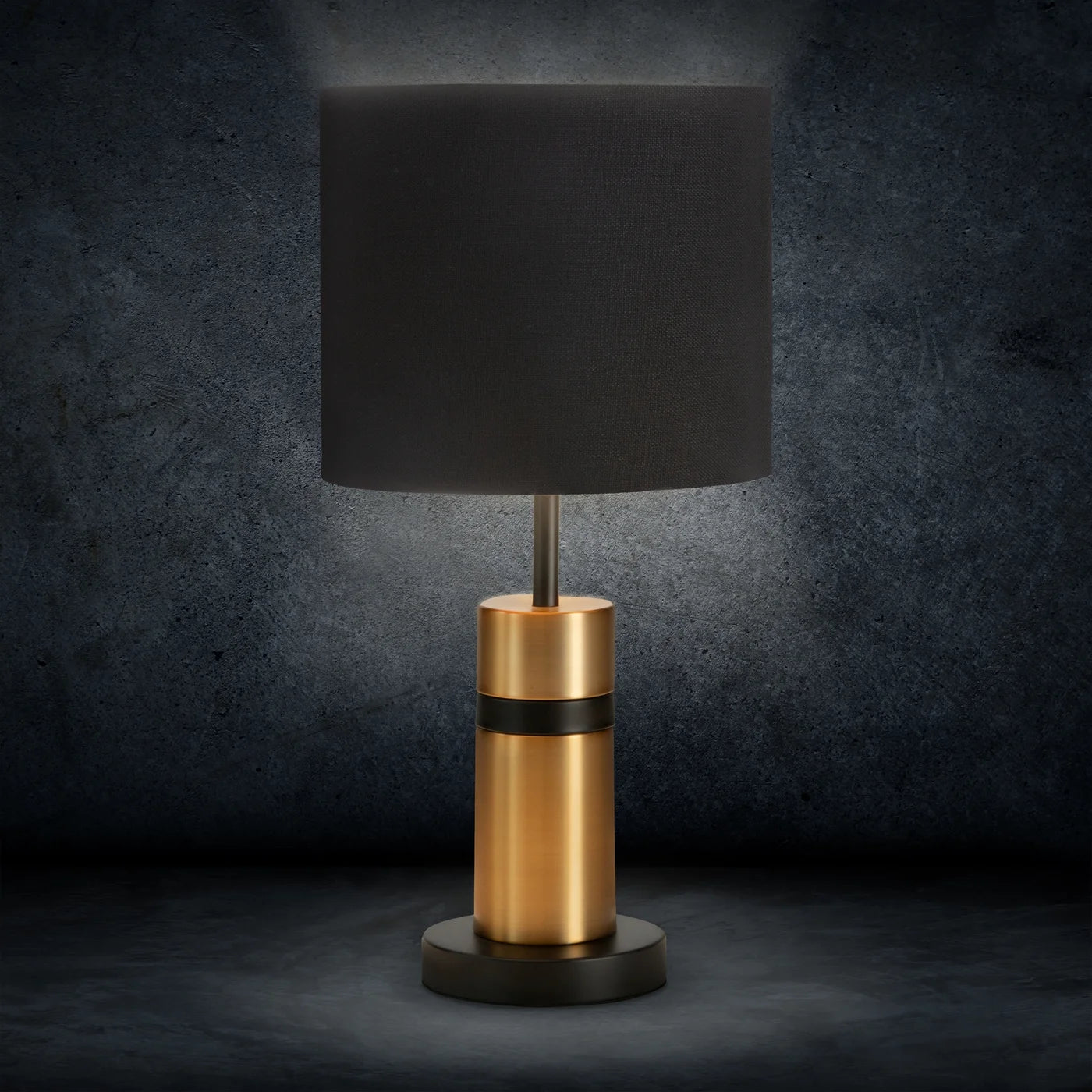 Galda lampa Agat 26/50 cm melns/zelts - N1 Home