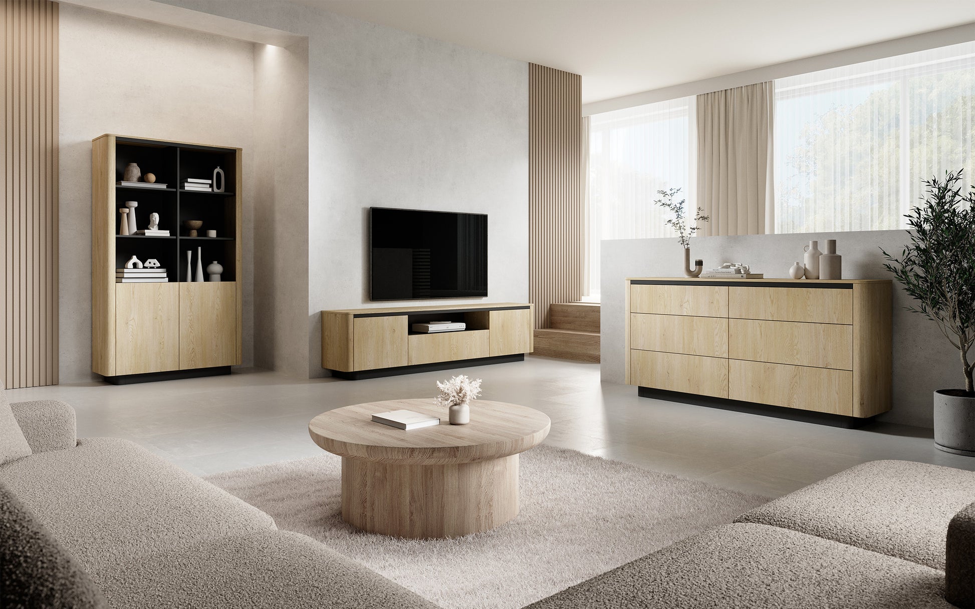 Kumode Torredo 133/113/38 cm Kremona ozols - N1 Home