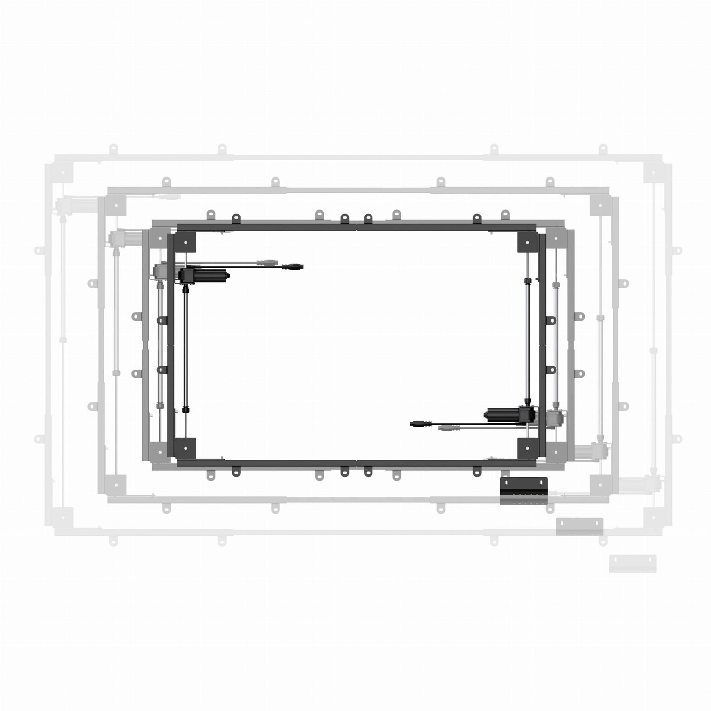 Divu dzinēju elektriski regulējams galda rāmis Flo Pro 100-170/120-200 cm melns - N1 Home