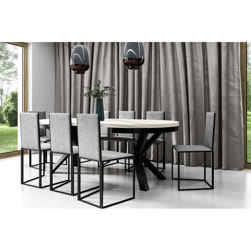 Galds Narv 100/176 cm balts marmors - N1 Home