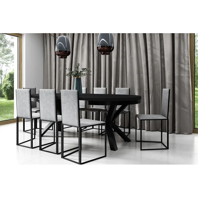 Galds Narv 100/176 cm melns Molet - N1 Home