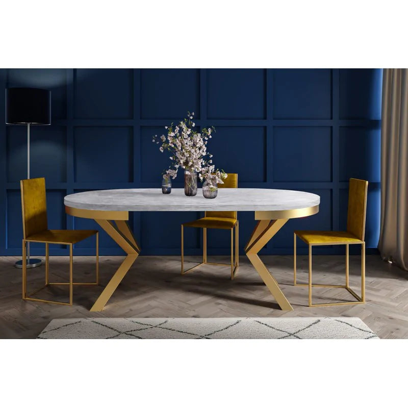 Galds Narv zelts 100/176 cm; 120/196 cm Bellato pelēks - N1 Home