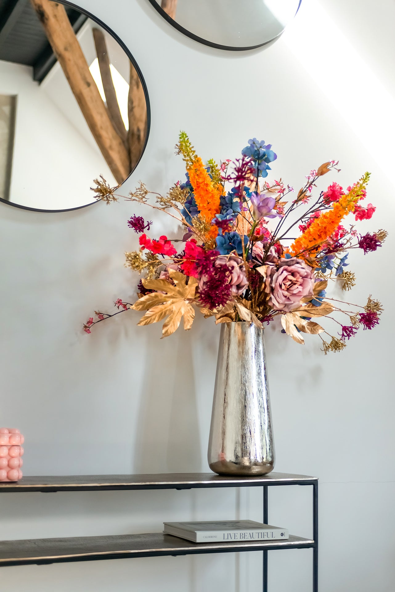 Konsole Chandon Richmond Interiors 80/119/30 cm šampanieša zelts - N1 Home