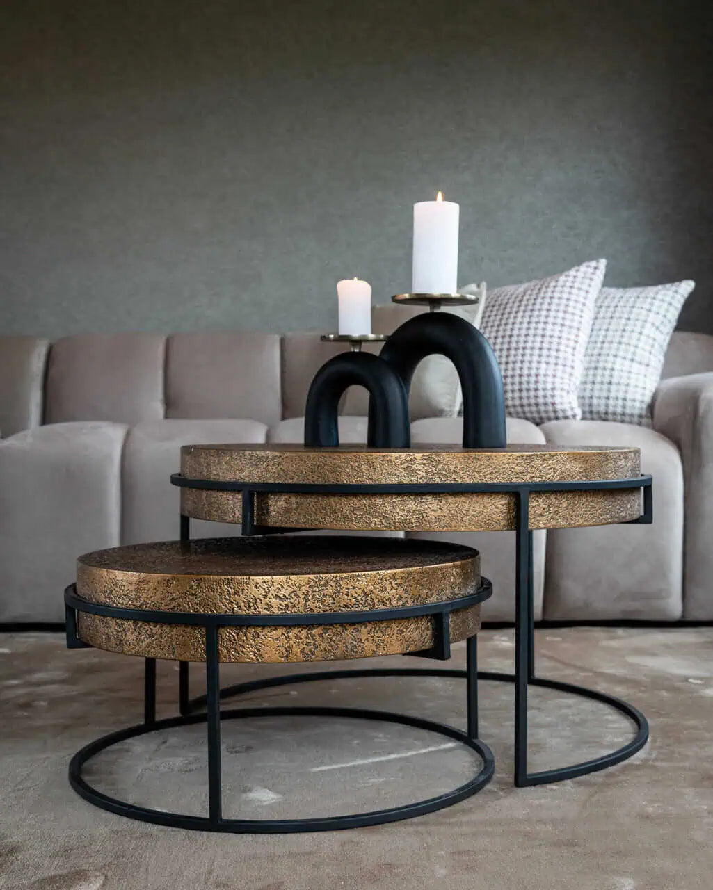 Svečturis Livi black/gold small Richmond Interiors 17/19/5 cm melns/zelts - N1 Home