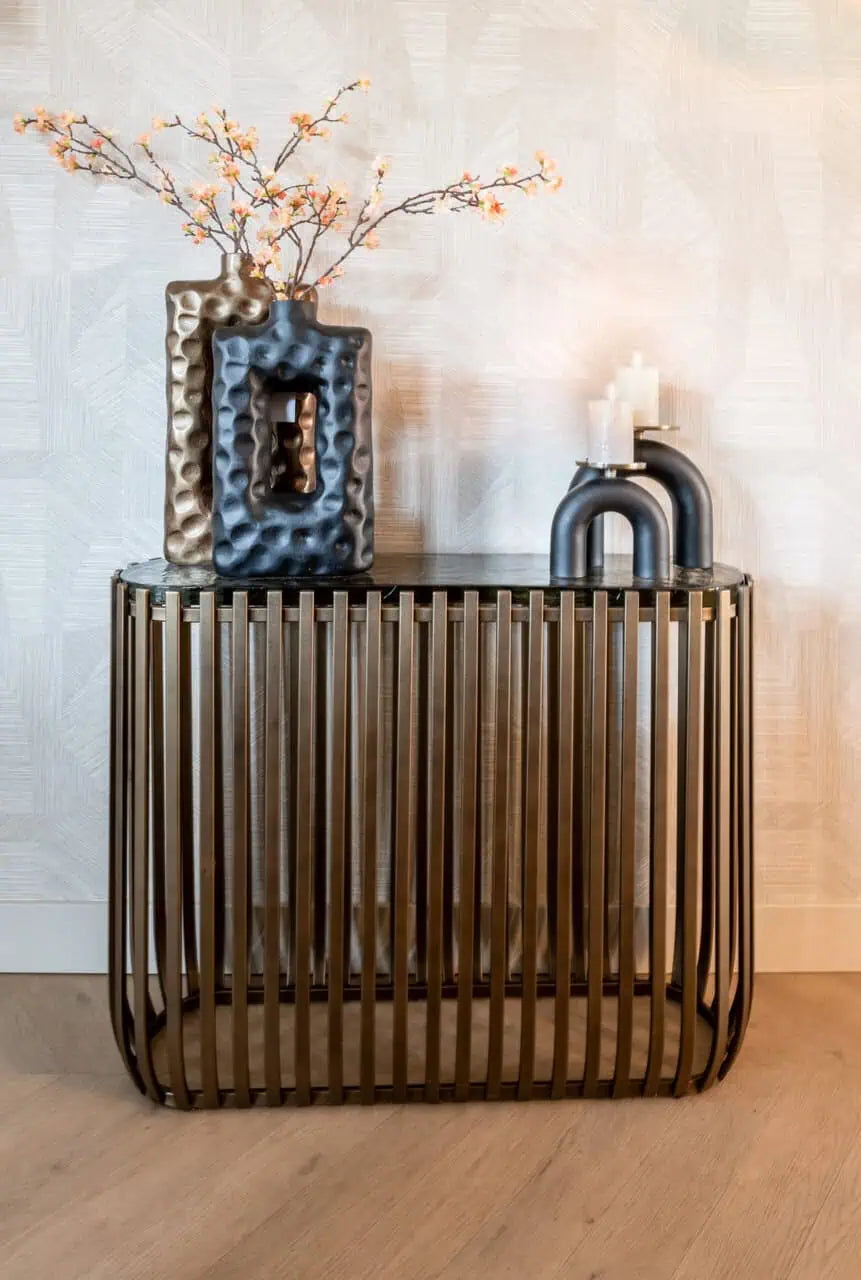 Svečturis Livi black/gold small Richmond Interiors 17/19/5 cm melns/zelts - N1 Home