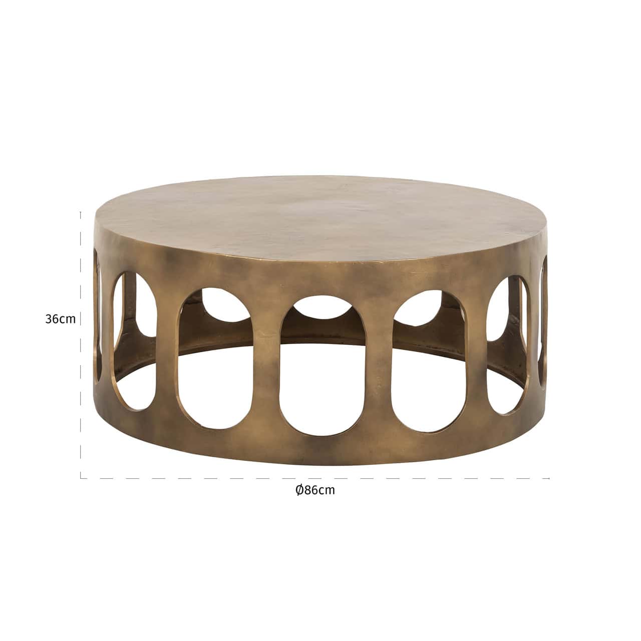 Kafijas galds Du Pont Richmond Interiors 86/36/86 cm brushed gold - N1 Home