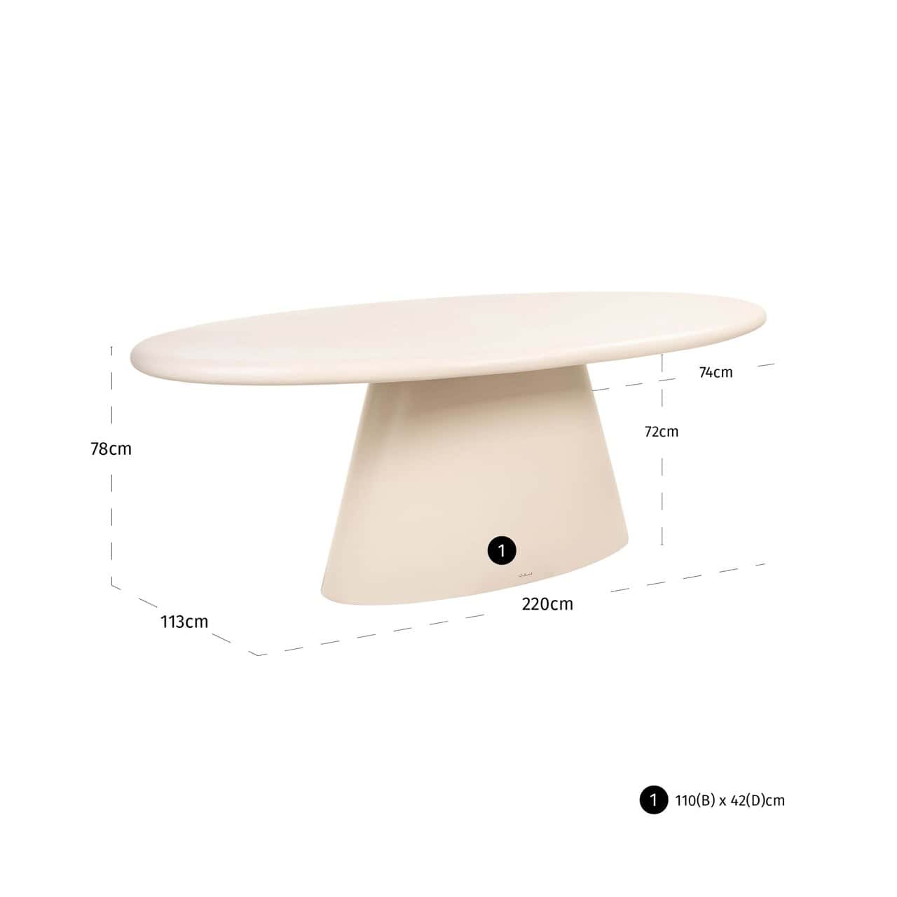 Āra ēdamgalds Urban Bloom Richmond Interiors 220/78/113 cm sandstone