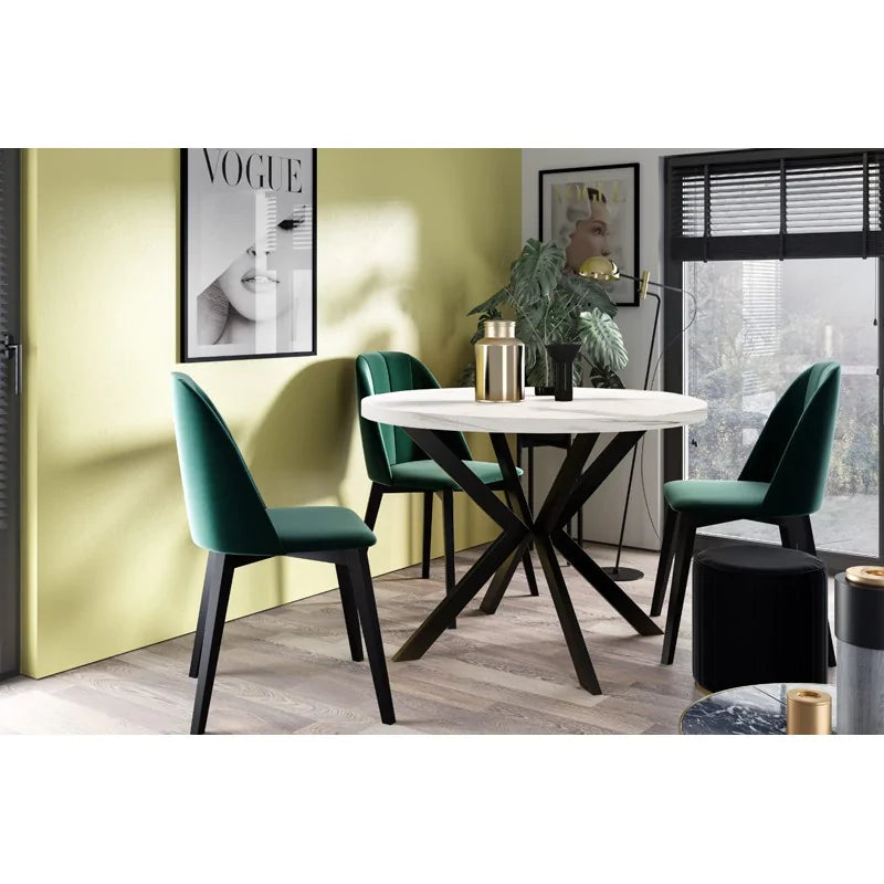 Galds Edd 90/166 cm balts marmors - N1 Home