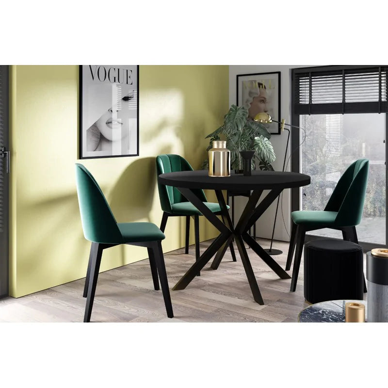 Galds Edd 90/166 cm melns Molet - N1 Home