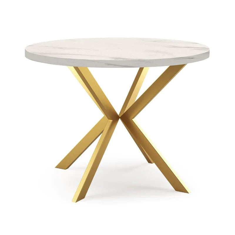 Galds Edd zelts 100/176; 120/196 cm balts marmurs - N1 Home