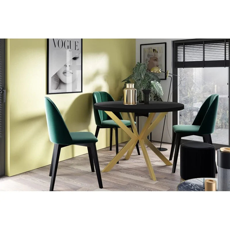 Galds Edd zelts 100/176; 120/196 cm melns Molet - N1 Home