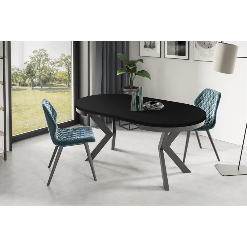 Galds Edd 90/166; 100/176; 120/196 cm melns Molet - N1 Home