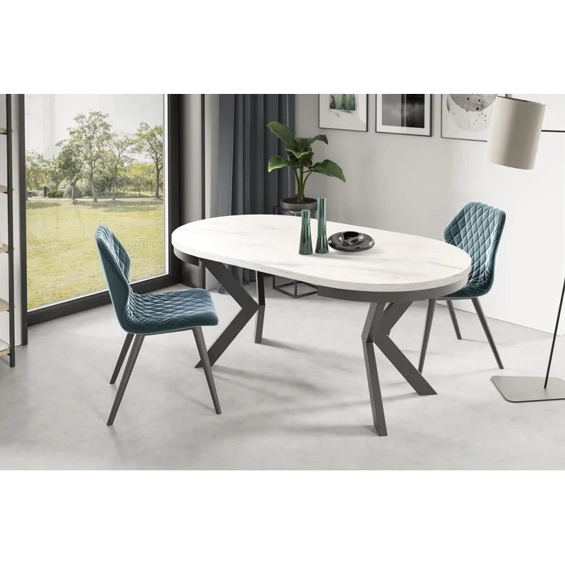 Galds Edd 90/166; 100/176; 120/196 cm balts marmurs - N1 Home