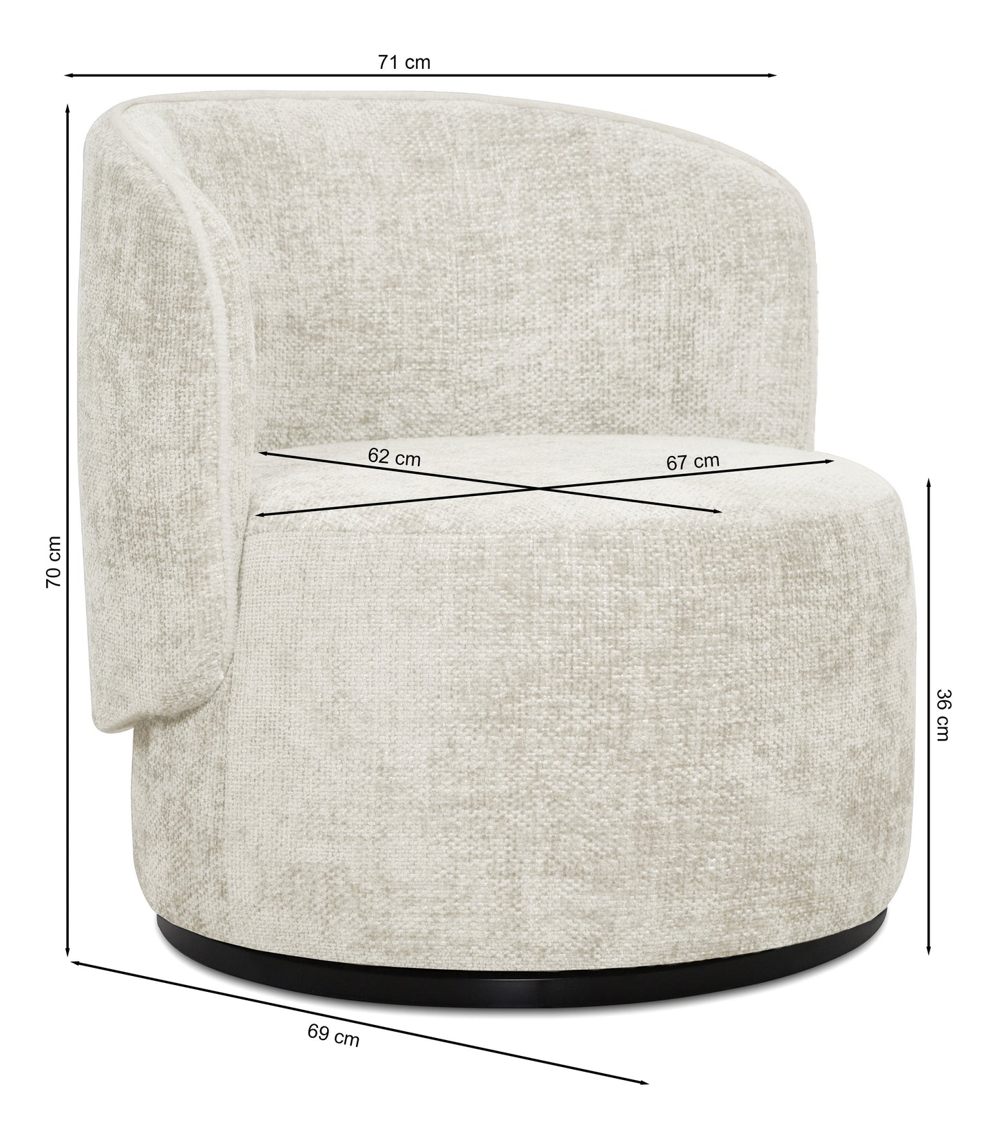 Krēsls Zambi 70/71/69 cm Haga 23 - N1 Home