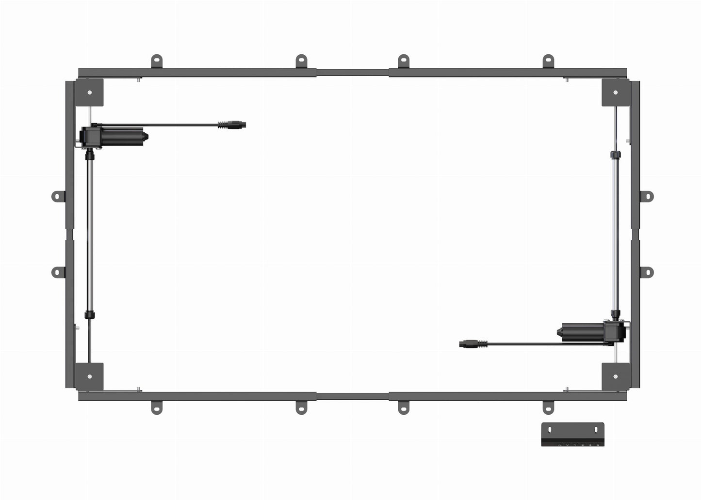 Divu dzinēju elektriski regulējams galda rāmis Flo Pro 100-170/120-200 cm melns - N1 Home