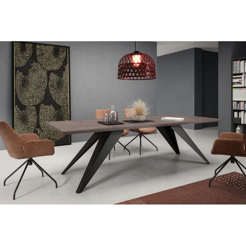 Galds Vent 140/240 cm Antracīta Šermana ozols - N1 Home