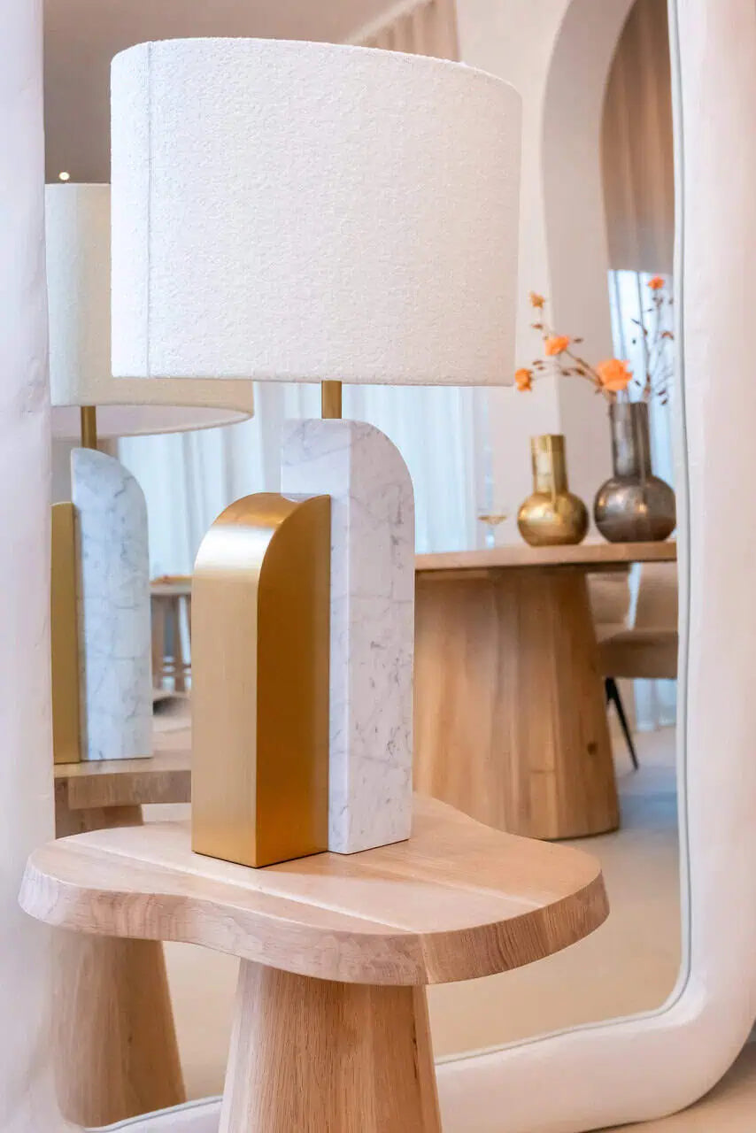 Galda lampa Richmond Interiors Liliana 74/32/43,5 cm bēšs/zelts - N1 Home