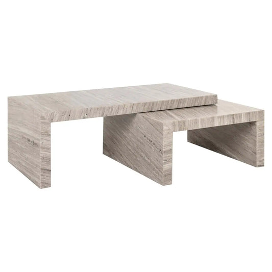 Kafijas galds Novaz sand (Set of 2) Richmond Interiors 45/130/60 cm smiltis - N1 Home