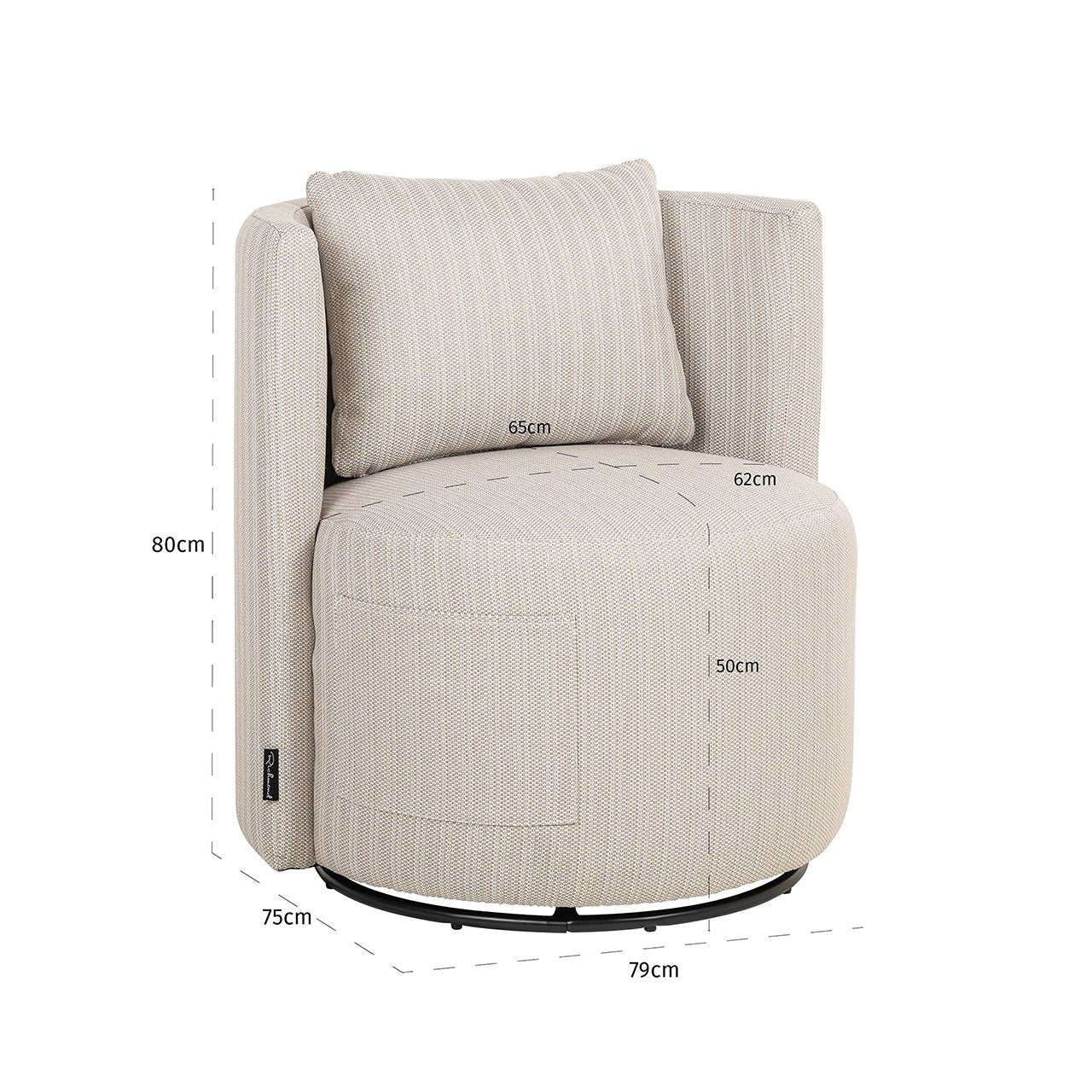 Āra grozāmais ēdamistabas krēsls Marlin Richmond Interiors 80/79/75 cm 22080 Beige - N1 Home