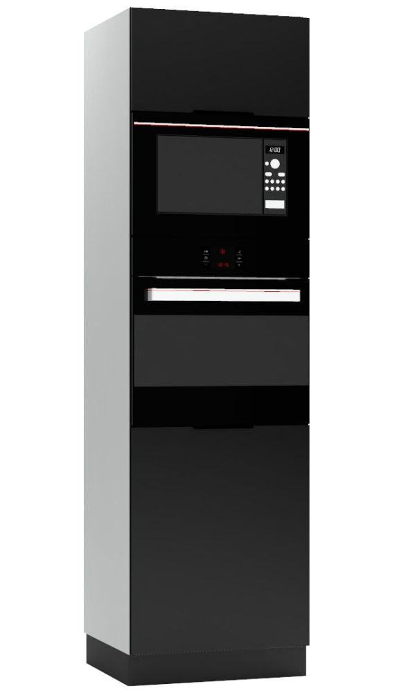 Virtuves skapis cepeškrāsnij un mikroviļņu Aldo  60/56/213 cm melns - N1 Home