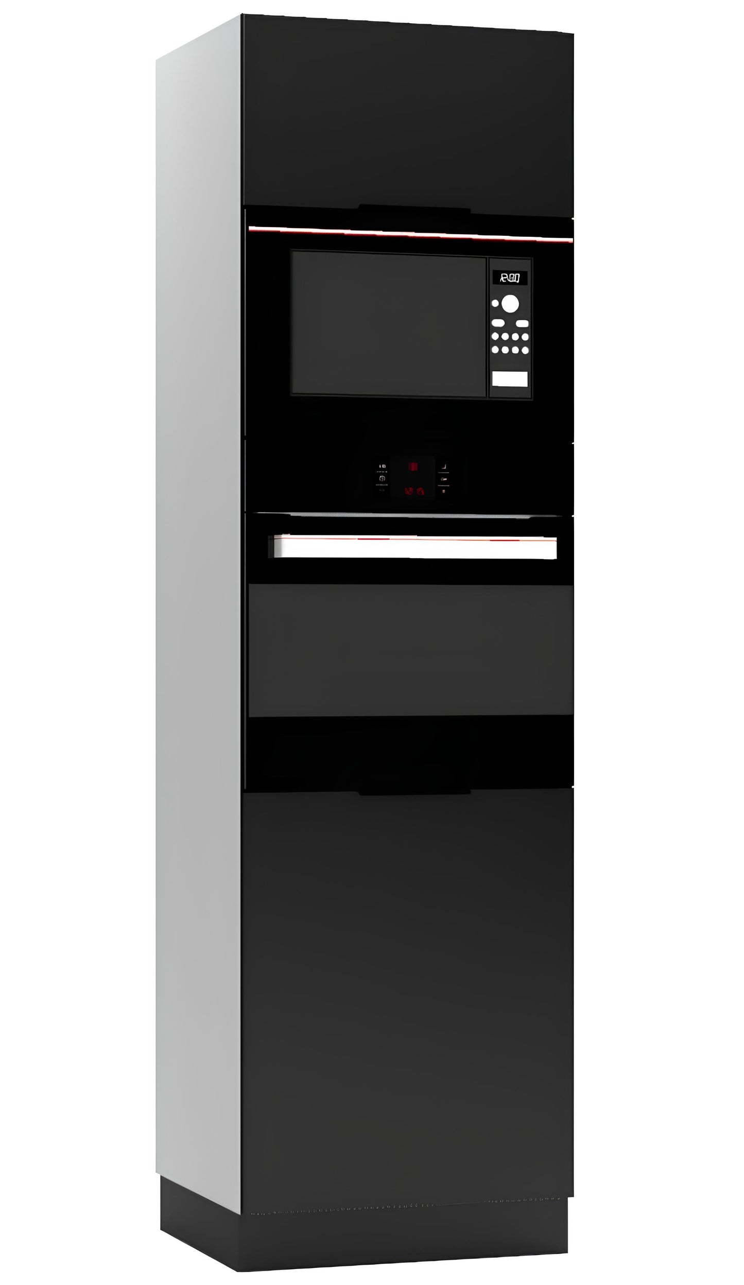 Virtuves skapis cepeškrāsnij un mikroviļņu Aldo  60/56/213 cm melns - N1 Home