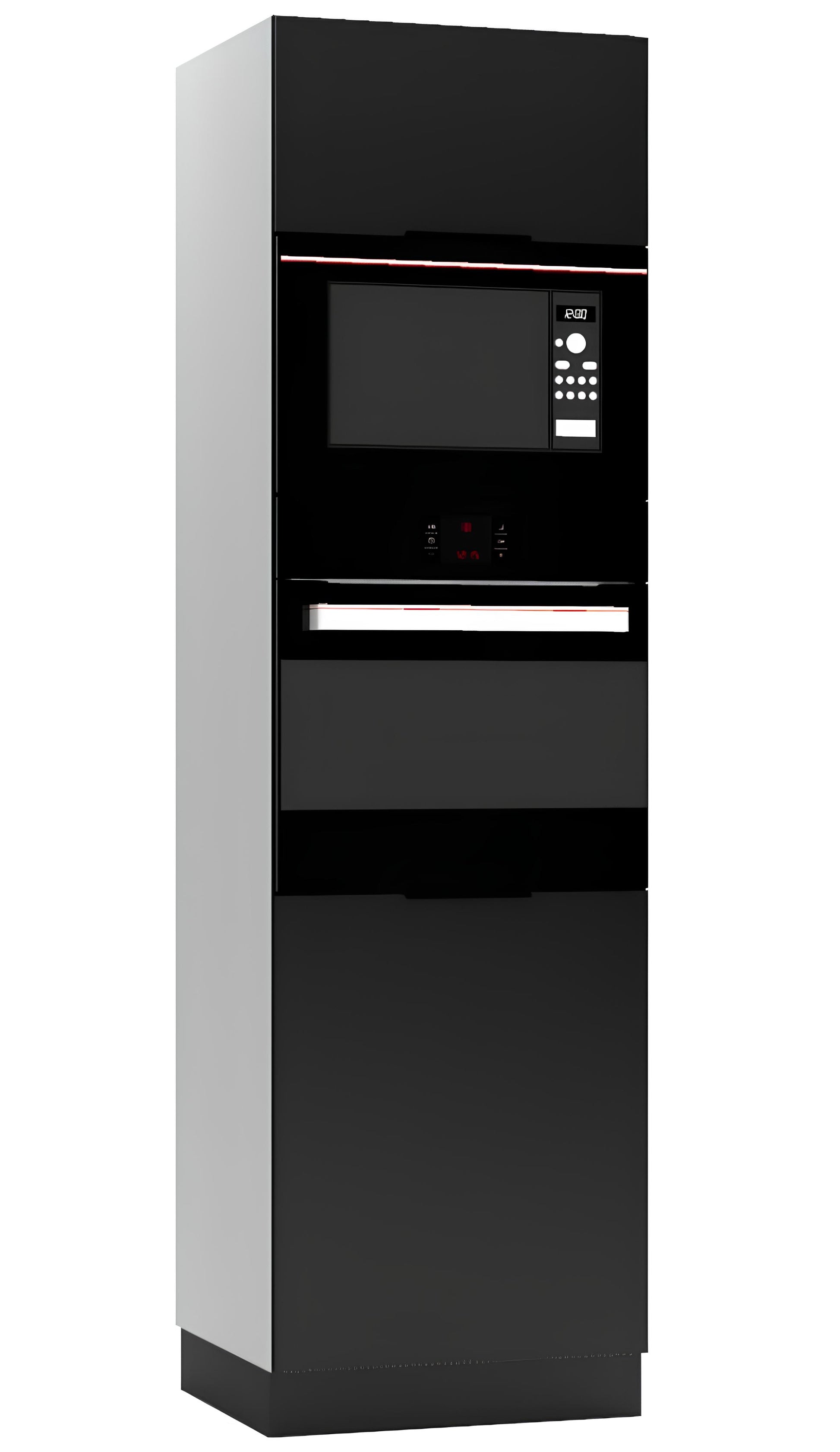 Virtuves skapis cepeškrāsnij un mikroviļņu Aldo  60/56/213 cm melns - N1 Home