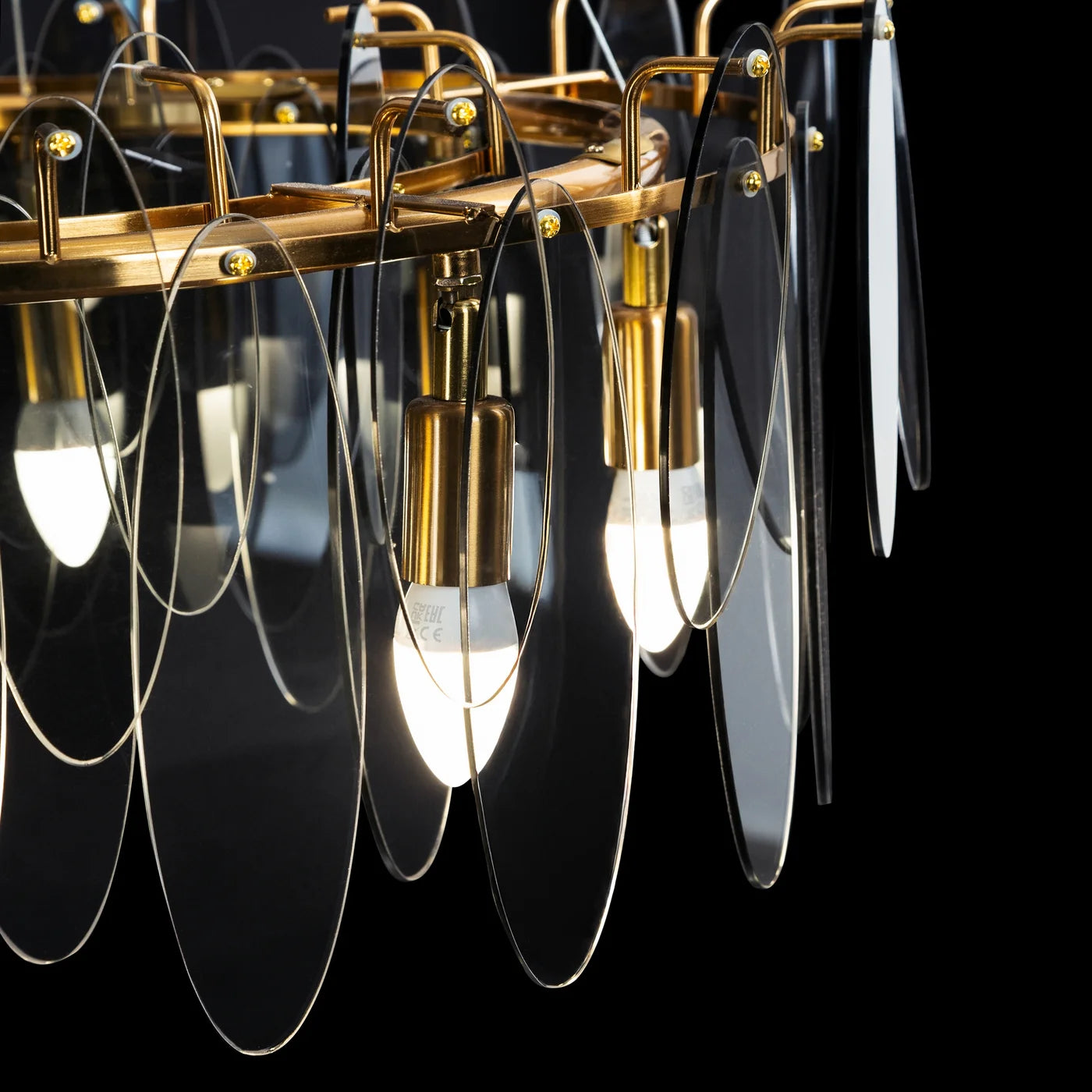 Lustra Mar ar kūpināta stikla piekariņiem, regulējams augstums, 60 x 150 cm, grafīts - N1 Home