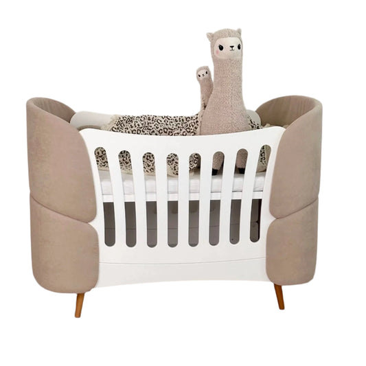 Ovāla bērnu gultiņa Transformers Fly Bed Velvet bēšs 66/136 cm bēšs - N1 Home