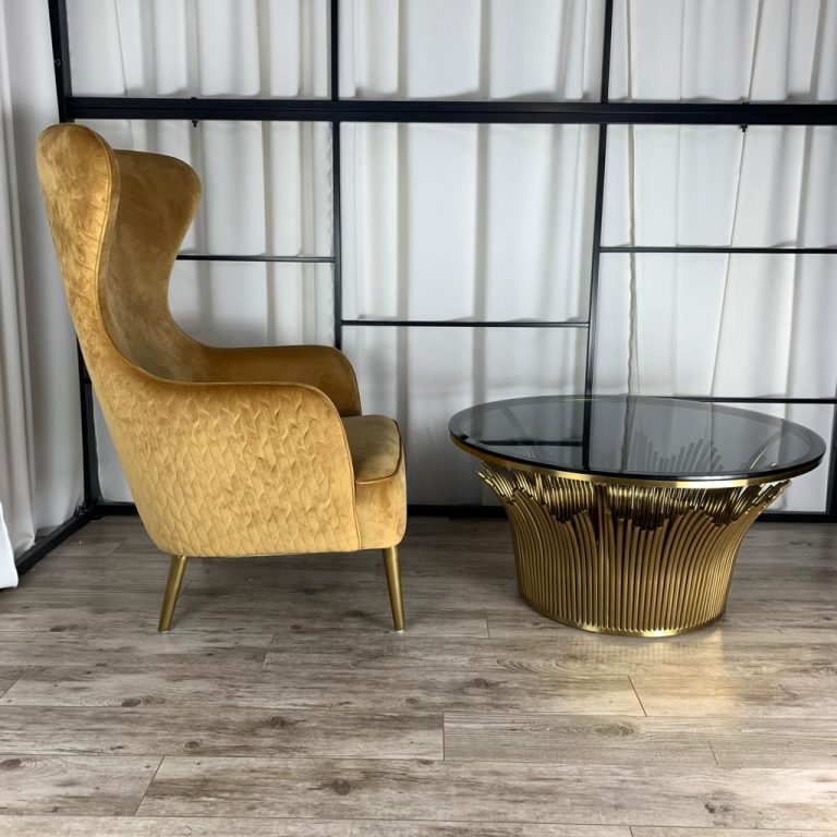 Stikla kafijas galdiņš Dot Design Vaza 45x90 cm zelts - N1 Home